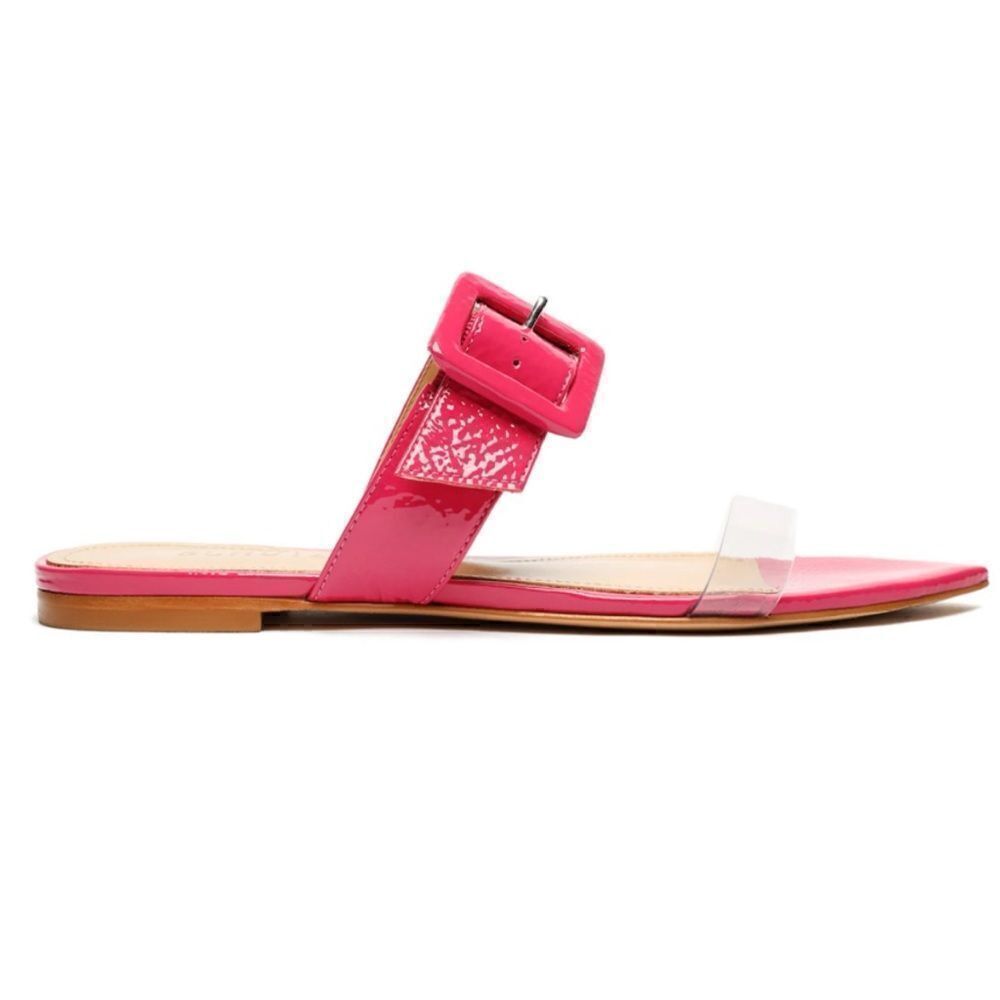 Schutz Campper Patent
Leather Sandal In Hot Pink Size 6.5 New No Box